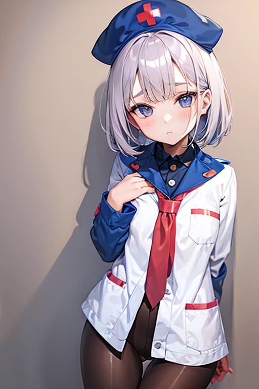 girl in a transparent nurse uniform