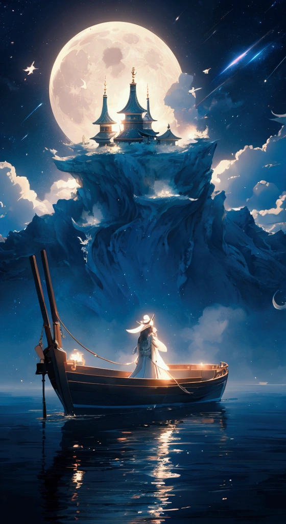 There is an elf woman.. Moonlit water surface Image depicting the moonlight reflecting silently on the water surface。
It reminds me of the moon reflecting on the surface of the water.。
2. The lake is covered in mist and mist.、A hazy and fantastical lake landscape。
An image of tranquility and mystery。
3. A silhouette of a fantastic boat. A silhouette of a small boat sailing through fog and dim light.。
The boat seems to take you to a mysterious place.。
4. star空と水面の反射
star空が水面に映り込んでいる風景。
star々is shaking on the surface of the water、A fantastical feeling, like floating in space。
5. A landscape of another world, wrapped in light. It has a fantasy element.、A surreal landscape。
An image in which the sparkle on the water surface seems to emit a mysterious light.。
6. A forest lake with elves and spirits. A combination of forest and lake that evokes the world of Celtic mythology and fantasy.。
A mysterious atmosphere where elves and spirits stand quietly。
7. Scene of a boat surrounded by a mysterious mist. The mist covers the water.、A boat sailing silently through a fantastical landscape。
8. Silence of the moonlit night and reflection on the lake. The lake ripples gently in the moonlight.、A scene that highlights the silence of the night。
9. 幻想的な森とstar空の共鳴
深い森とstar空が織りなす、Dreamy natural scenery。