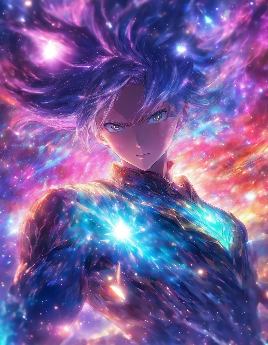 Highest quality, detailed, 4K, RAW Photos, masterpiece, detailed face,, performer, planet, Milky Way, space,, a photo of アニセマー flying in space, asch gray Hair, bangs, Long Hair, View your viewers, 