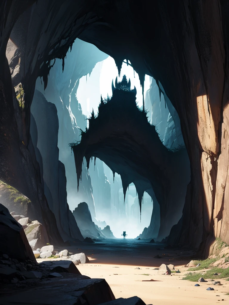 dark and scary cave passage