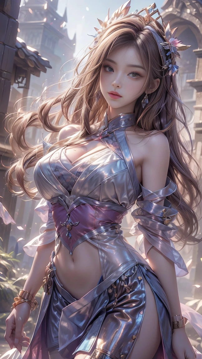 (best quality,high resolution,masterpiece:1.2),Extremely detailed,Practical:1.37,Traditional portrait style,Detailed face and eyes,Beautiful lips,Fine brushwork,Soft, Flowing long hair,Delicate flowers blooming in the background,Subtle color palette,Soft lighting,A seamless blend of reality and fantasy,Ethereal atmosphere,Traditional Beauty,Seductive pose,Antique Clothes,Colorful but not harsh,Subtle textures,Attention to detail,Beautiful posture,Expressive eyes,Female characteristics,ingenious composition,Artistic talent,An evocative gaze,Dreamy atmosphere,A sensual and elegant performance,The perfect balance of elegance and sensuality,Delicate facial features and expressions.(Super huge breasts:1.2),,Chinese cheongsam,Armed with a long sword