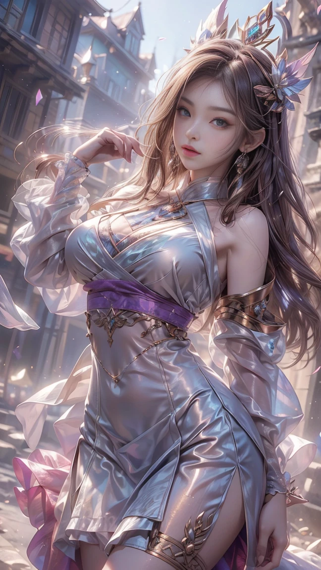 (best quality,high resolution,masterpiece:1.2),Extremely detailed,Practical:1.37,Traditional portrait style,Detailed face and eyes,Beautiful lips,Fine brushwork,Soft, Flowing long hair,Delicate flowers blooming in the background,Subtle color palette,Soft lighting,A seamless blend of reality and fantasy,Ethereal atmosphere,Traditional Beauty,Seductive pose,Antique Clothes,Colorful but not harsh,Subtle textures,Attention to detail,Beautiful posture,Expressive eyes,Female characteristics,ingenious composition,Artistic talent,An evocative gaze,Dreamy atmosphere,A sensual and elegant performance,The perfect balance of elegance and sensuality,Delicate facial features and expressions.(Super huge breasts:1.2),,Chinese cheongsam,Armed with a long sword
