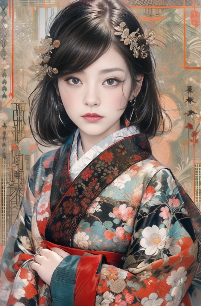 Red tint, Avant-garde, Murder Mystery, The world of Kyusaku Yumeno, picaresque, Taisho Romance, In the Imperial City of Tokyo, A fantastic atmosphere, Fashion model Sayoko Yamaguchi, 1人のBeautiful bob cutの女性が立っている, mysterious beautiful woman, Beautiful bob cut, Very sharp beauty, A woman from a distinguished family in the 1920s, pretty much beautiful face, Sharp eyes with slit length, Very delicate and beautiful eyes, Captivating woman, Very stylish woman, Elegant and noble beauty, Beautiful and stylish red kimono, A woman who looks about 27 years old, Five fingered hand, Gorgeous and luxurious, a fine art painting by Yang J, Pixiv, Fantasy art, artwork in the style of Gwaiz, Gwaiz, Japanese art style, Chen Yifei, Female painting, Vivid and colorful paintings, Glamorous and luxurious, eiko ishioka, yuuki hagure, Ishida Sui with black hair, takeyuki kanda, inspired by Miwa Komatsu, Kazami Yuuka, Yoshitomo Nara, Yaoi Kasuma, Akiko Takase, Kazue Kato, Paintings from Nakahara Nantenbo, tumbler, What is it?, kimi takemura, For whom??, Yoshitomo Nara, chiho ashima, Aoi Ogata, kiyoko suzuki, Ishida Sui with black hair, Chen Yifeiに影響を与えた作品, Works that influenced Francesco Hayes, Inspired by Hendrik Terbruggen, Jean=Works that influenced Auguste Dominique Ingres, Works that influenced Liu Jun, Jean=Works that influenced Auguste Dominique Ingres, artwork in the style of Switzerland, by ヤン・J, Switzerland, Beautiful Art UHD 4K, Detailed painting 4k, Beautiful digital art, Beautiful artwork illustration, Switzerland masterpiece, By Chen Yanjun, Lee Song, Highest quality, The perfect angle, Perfect composition, Best Shot, Official Art, Cinematic Light, Figurative art, Beautiful and expressive paintings, Beautiful artwork illustration, wonderful, Cool Beauty, clear, Muromachi Fantasy, mysterious, Highest quality, Official Art, Extremely delicate and detailed painting style, Beautiful and subtle effects, Elegant and beautiful painting art, The pinnacle of painting beauty, Perfect light, Perfect composition, The perfect angle, Perfect subject, Best Shot, Female Solo, Sharp contours, Face close-up