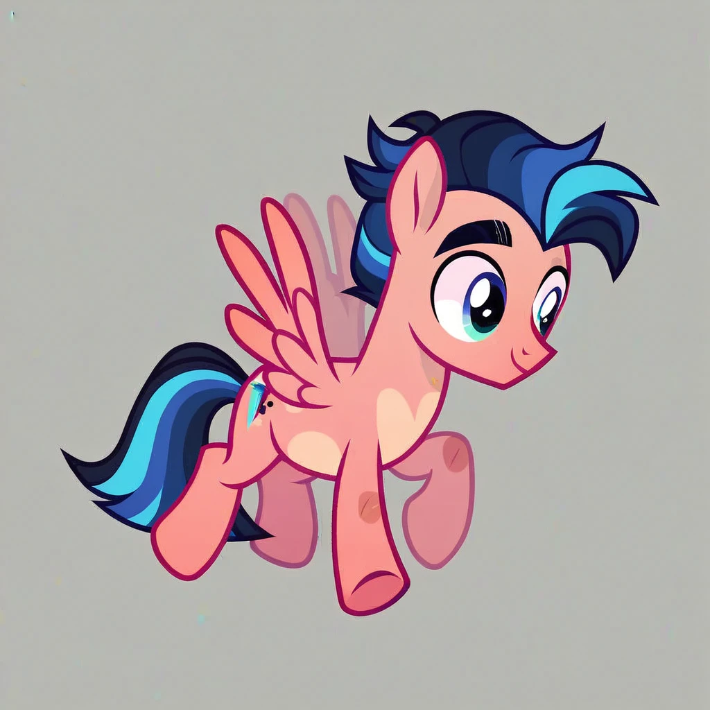score_9, score_8_up, score_7_up, score_6_up, score_5_up, score_4_up, show accurate, full body, simple background, feral pony, male pony, young pony, pegasus, original character