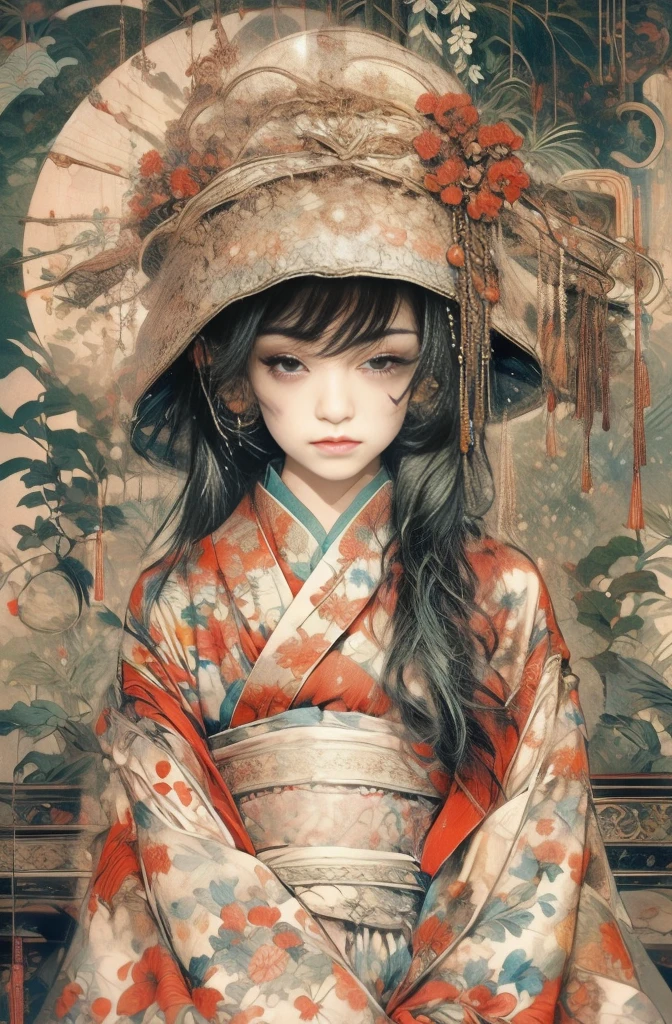Red tint, Avant-garde, Murder Mystery, The world of Kyusaku Yumeno, picaresque, Taisho Romance, In the Imperial City of Tokyo, A fantastic atmosphere, Fashion model Sayoko Yamaguchi, 1人のBeautiful bob cutの女性が立っている, mysterious beautiful woman, Beautiful bob cut, Very sharp beauty, A woman from a distinguished family in the 1920s, pretty much beautiful face, Sharp eyes with slit length, Very delicate and beautiful eyes, Captivating woman, Very stylish woman, Elegant and noble beauty, Beautiful and stylish red kimono, A woman who looks about 27 years old, Five fingered hand, Gorgeous and luxurious, a fine art painting by Yang J, Pixiv, Fantasy art, artwork in the style of Gwaiz, Gwaiz, Japanese art style, Chen Yifei, Female painting, Vivid and colorful paintings, Glamorous and luxurious, eiko ishioka, yuuki hagure, Ishida Sui with black hair, takeyuki kanda, inspired by Miwa Komatsu, Kazami Yuuka, Yoshitomo Nara, Yaoi Kasuma, Akiko Takase, Kazue Kato, Paintings from Nakahara Nantenbo, tumbler, What is it？, kimi takemura, For whom??, Yoshitomo Nara, chiho ashima, Aoi Ogata, kiyoko suzuki, Ishida Sui with black hair, Chen Yifeiに影響を与えた作品, Works that influenced Francesco Hayes, Inspired by Hendrik Terbruggen, Jean＝Works that influenced Auguste Dominique Ingres, Works that influenced Liu Jun, Jean＝Works that influenced Auguste Dominique Ingres, artwork in the style of Switzerland, by ヤン・J, Switzerland, Beautiful Art UHD 4K, Detailed painting 4k, Beautiful digital art, Beautiful artwork illustration, Switzerland masterpiece, By Chen Yanjun, Lee Song, Highest quality, The perfect angle, Perfect composition, Best Shot, Official Art, Cinematic Light, Figurative art, Beautiful and expressive paintings, Beautiful artwork illustration, wonderful, Cool Beauty, clear, Muromachi Fantasy, mysterious, Highest quality, Official Art, Extremely delicate and detailed painting style, Beautiful and subtle effects, Elegant and beautiful painting art, The pinnacle of painting beauty, Perfect light, Perfect composition, The perfect angle, Perfect subject, Best Shot, Female Solo, Sharp contours, Face close-up