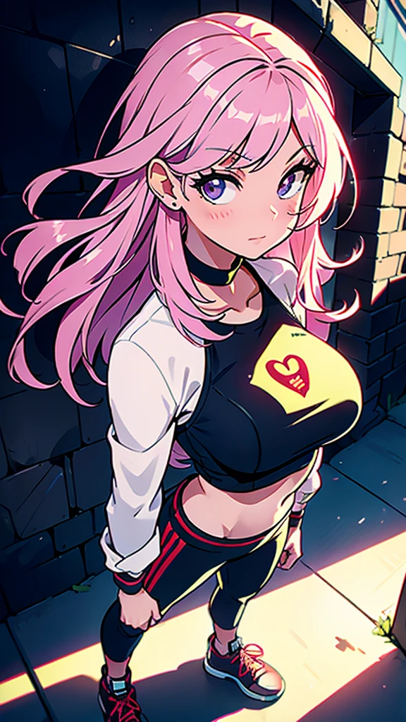 (highest quality, 8k, 4k, High resolution, masterpiece:1.2), Super detailed, beautiful illustrations, 鮮やかなcolor, Lens flare, natural light, one person, woman, beautiful face details, beautiful eyes, long eyelashes, soft lips, (small face), (紫colorの髪:1.37, long hair, 茶colorい目), perfect face, shiny skin, (beautiful breasts), open your mouth and laugh:1.2, (turtleneck knit:1.2, No sleeve, pants style), (shifting gaze, color々I'm interested in something, light steps), bustling street, Strolling around, Light and shadow with attention to detail, background bokeh.