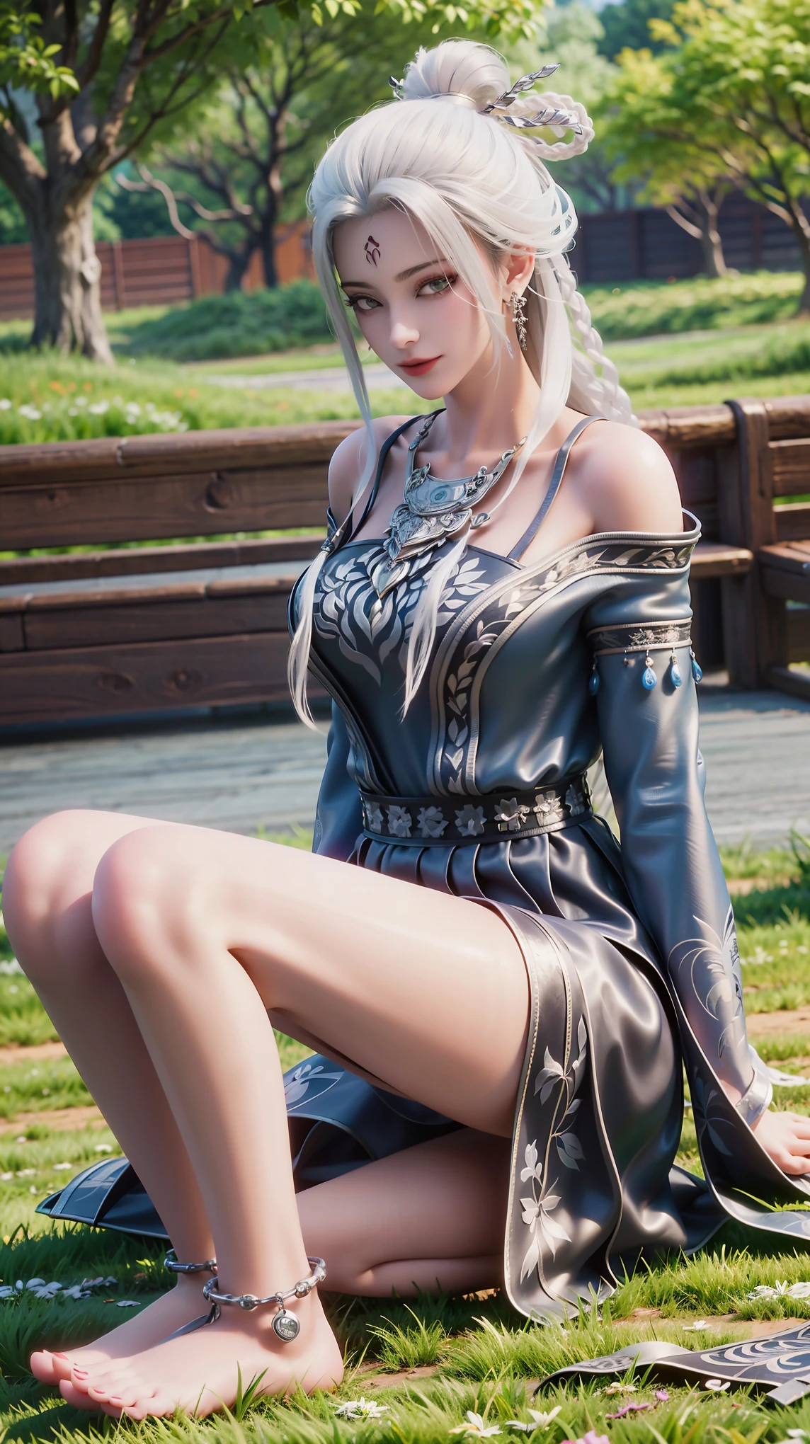 best quality,masterpiece,The Ultimate Solution,Fluffy,Extremely colorful,Mature beautiful woman,(Dress school uniform),Lace skirt,(Beautiful woman beheaded),Normal posture,(Kneeling),Kneeling on the bed,shackles,Beheading,collar,White stockings ,barefoot,Normal posture