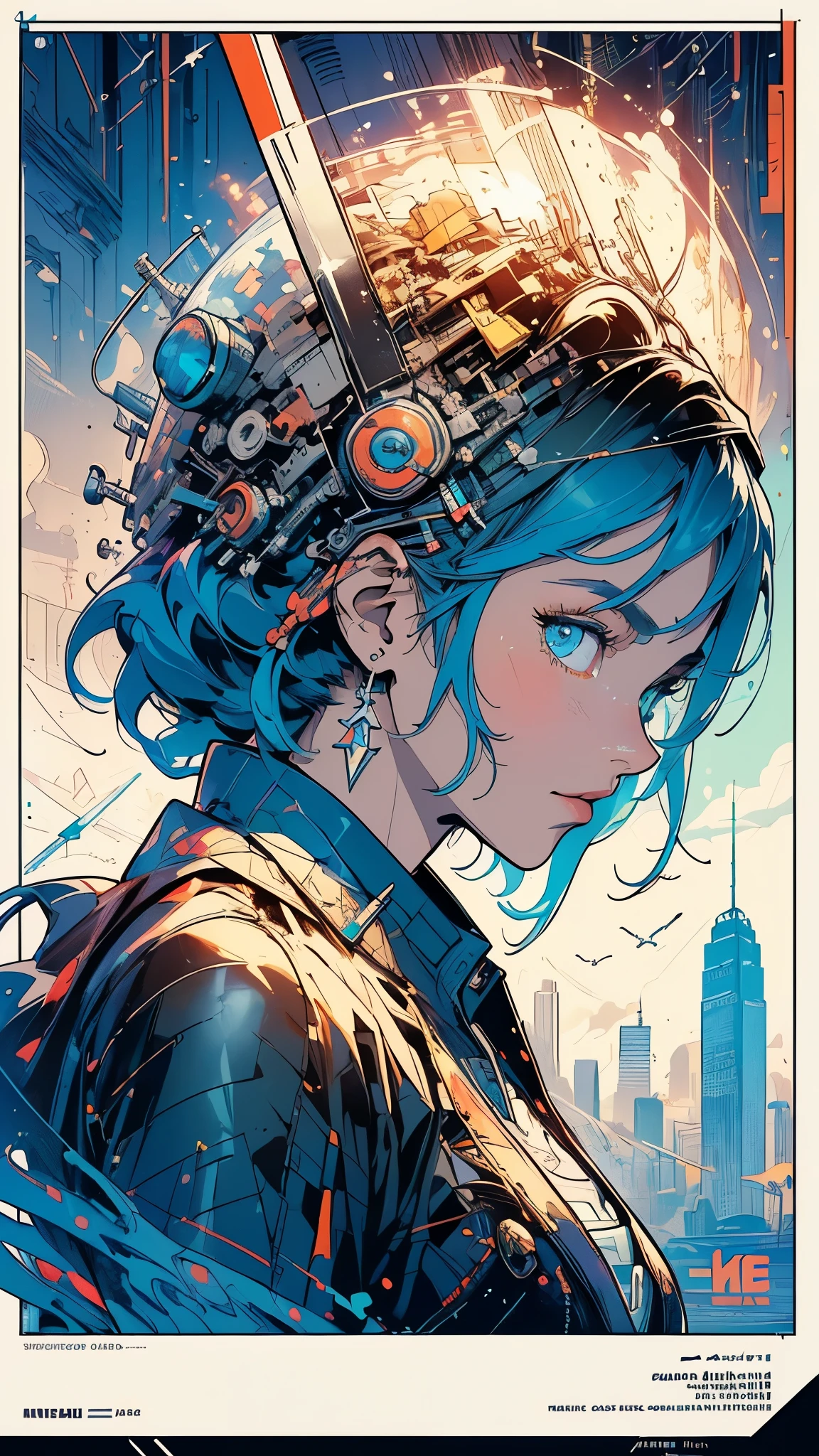 (((masterpiece, highest quality))),(((solo:1.2))),(((1girl:1.2))),32k wallpaper, very detailed, poster, vintage science fiction,(((((geometric cinematic movie poster))))), ((bauhaus)),(shape),(((abstract))),(mid century modern),movie poster,(((((portfolio))))),(((((Close-up))))),(((((bust up))))),((((more various angle)))),((((highlight)))),Vast landscape,((((heterochromia)))),(((complete. detailed face))),((((Extremely talented)))),(((((most complecated futristic machine))))),(Colorful color scheme),(((detailed unlimited mechanic lady)))