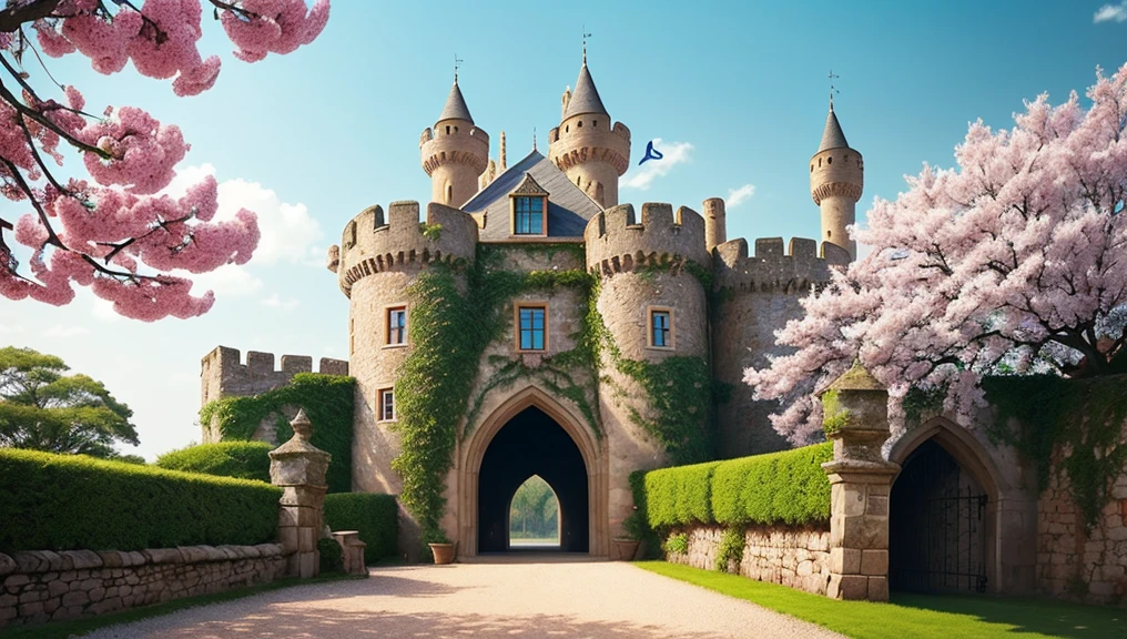 **explanation**

This image is、It depicts a beautiful flower castle full of magic and mystery.。The castle is filled with colorful flowers々It is decorated with、wall、tower、The gate and everything else is made of flowers.。Petals swaying in the wind、With a faint fragrance drifting、The castle creates a dreamlike world.。

At the entrance to the castle、There is an arch surrounded by soft light.、Walking underneath it makes you feel like you&#39;ve entered another world.。Around the arch、Flower fairies flying around、Visitors are welcome。Their little feathers sparkle、Inside the castle, it&#39;s as if magic dust has been scattered、It&#39;s truly a flower paradise。Colorful flowers blooming everywhere、The road is covered with petals。Flower arches and tunnels、There is also a fountain、It&#39;s like a world in a picture book.。Kittens、Playing among the floweraking friends with flower fairies、Have a great time。

This image is、Dreams and magic for the viewer、And it will bring you a feeling of pure happiness.。