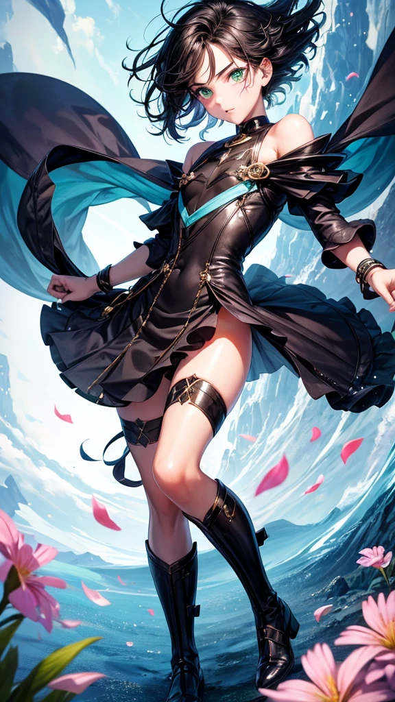 ((masterpiece )), (top quality), (best quality), ((ultra-detailed, 8k quality)), Aesthetics, Cinematic lighting, (detailed line art),
BREAK,
absurdres, elf female, athletic proportions, Bent over pose, ((hands behind one's back)), dynamic angle, looking at viewer, ((fairy's wing)), (scarf), ring, Gothic kimono, Han'eri, pantyhose, sleeves past wrists, high heel boots, BREAK, Japanese architecture, Mt. Fuji, ((torii)), Winter Creek, (surrounded by ice crystal), (the garden of an ice sakura),
BREAK,
highly detailed of (elf), (1girl), perfect face, details eye, Bob cut hair, blue eyes, eyelashes, eyeshadow, pink eyeshadow, light smile, design art by Artgerm, by Kawacy, By Yoshitaka Amano,
BREAK,
((perfect anatomy)), nice body, medium breast, extremely detailed finger, best hands, perfect face, beautiful face, beautiful eyes, perfect eyes, perfect fingers, correct anatomy,