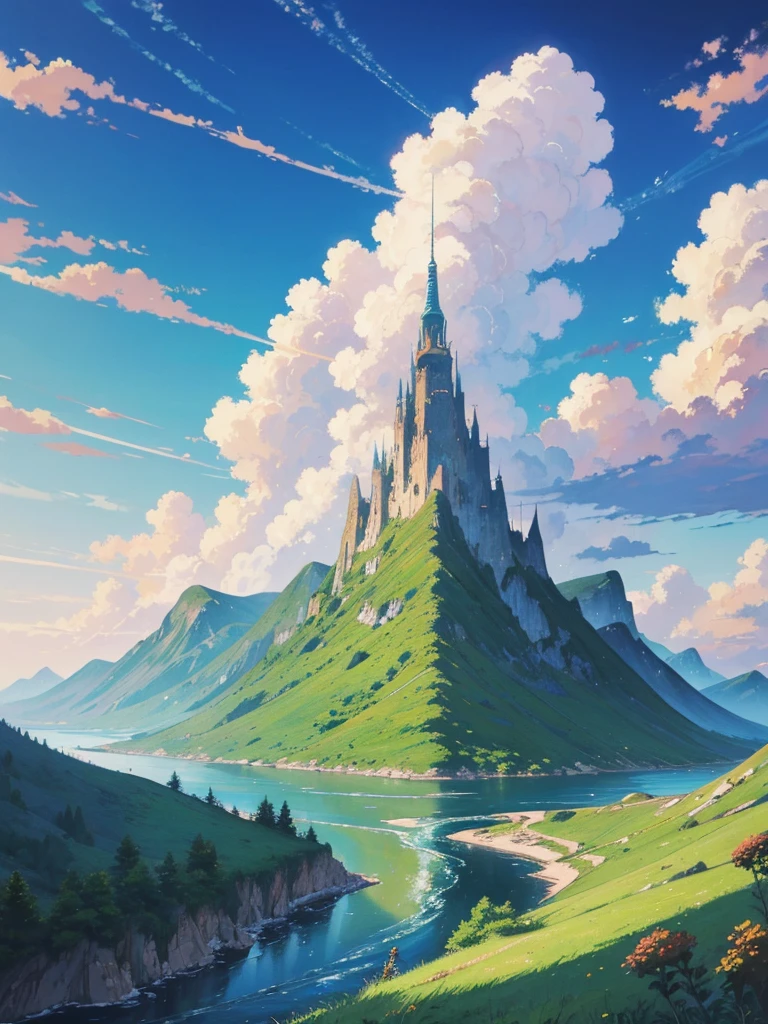 ((anime風景壁紙: 1.2, Width 672, Beautiful Art UHD 4K: 0.8), (anime country landscape, anime nature, anime), anime cloud, Landscape painting, Spectacular landscapes), (anime style art style, Detailed landscape, Beautiful fluffy clouds: 1.2, Landscape Background), bright, bright絵 (Field, Painting of mountains and rivers, anime theme), )