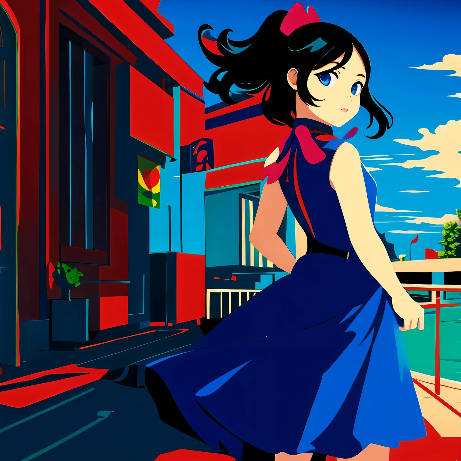 (masterpiece, best quality:1.2), illustration,Flat Color,1 Girl, Solo