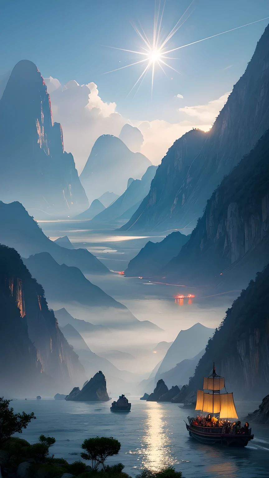 The light boat has crossed the Ten Thousand Heavy Mountains, China
