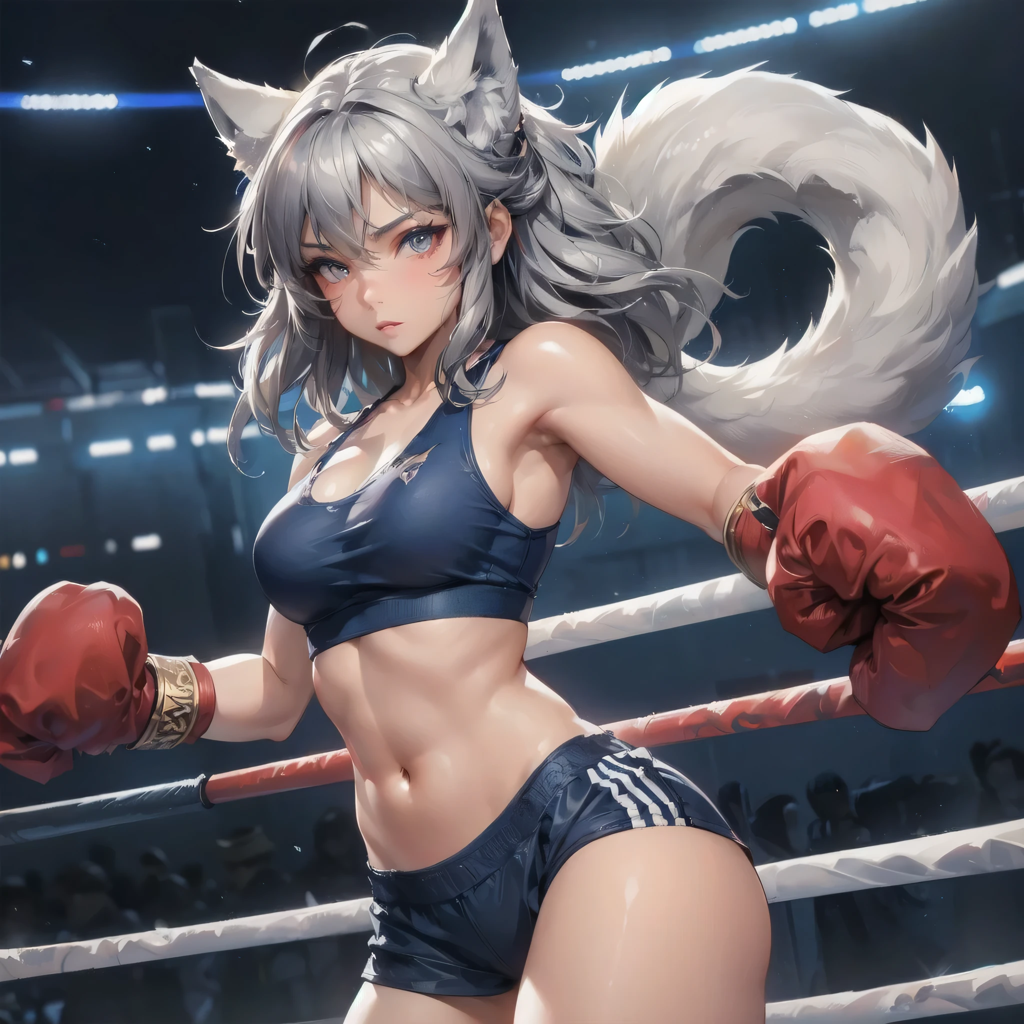 masterpiece, (textured skin), best quality, gorgeous beautiful, (a beautiful girl,wolf ears,wolf tail),detailed clothes,large breasts,narrow waist,, (beautiful face), cinematic lighting, (fantasy anime art ),