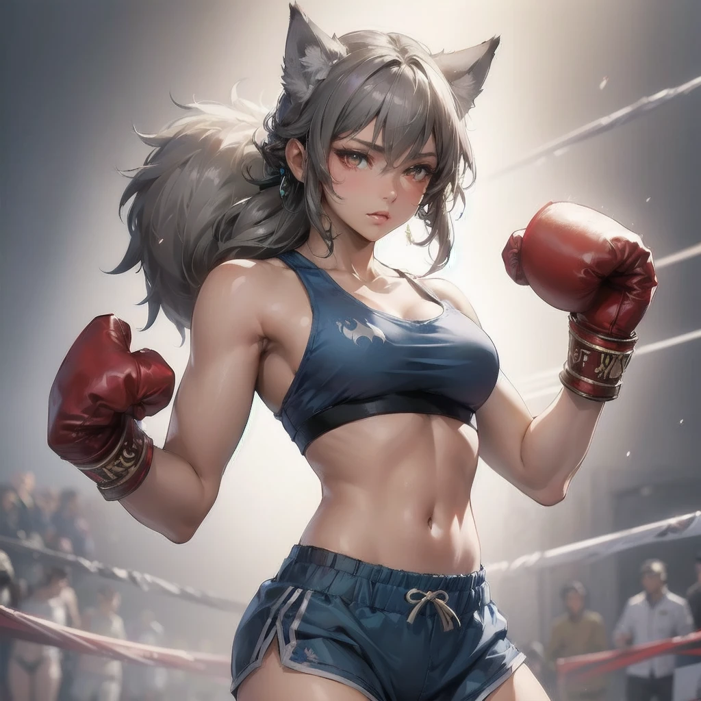 masterpiece, (textured skin), best quality, gorgeous beautiful, (a beautiful girl,wolf ears,wolf tail),detailed clothes,large breasts,narrow waist,, (beautiful face), cinematic lighting, (fantasy anime art ),