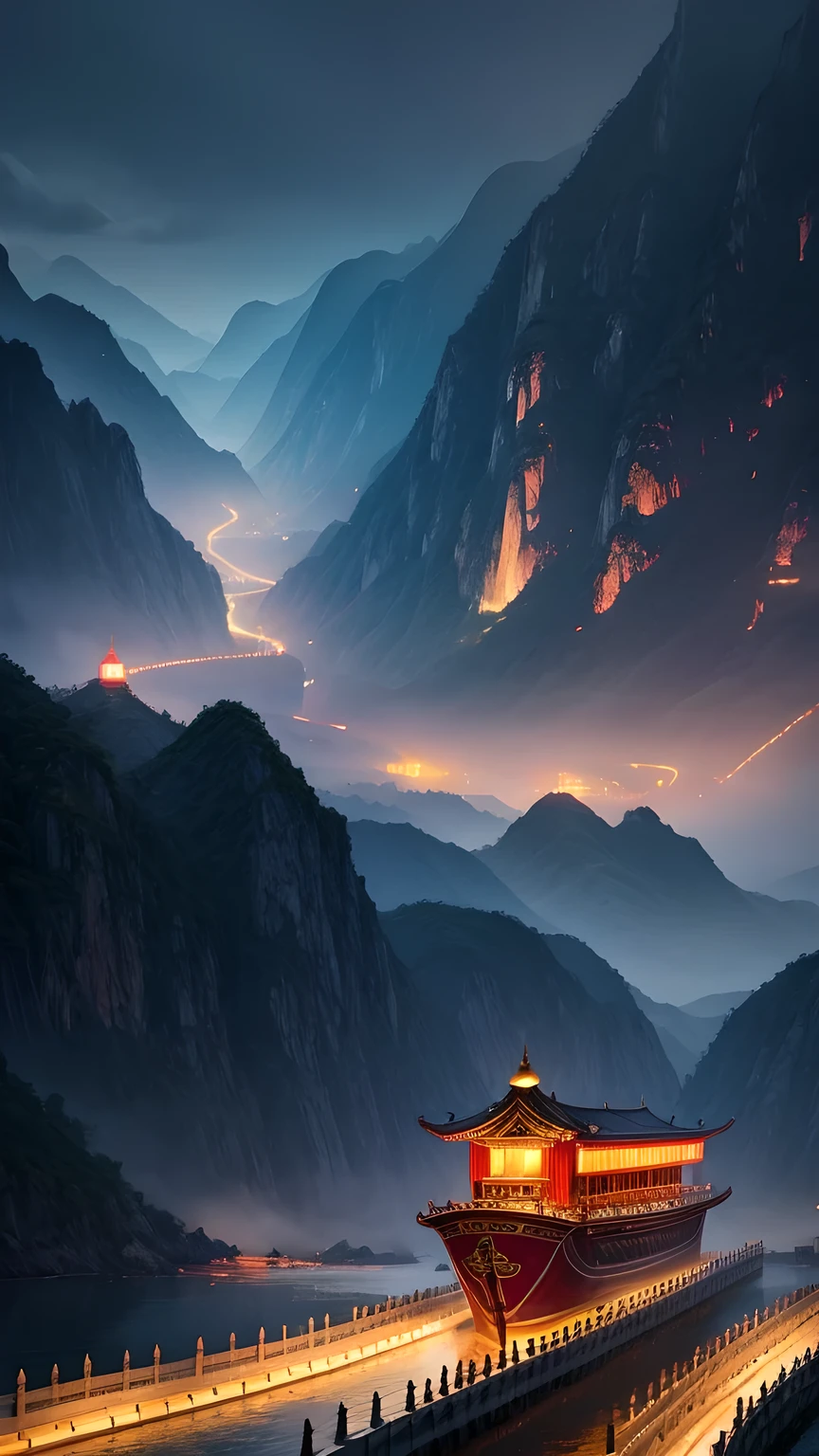 The light boat has crossed the Ten Thousand Heavy Mountains, China