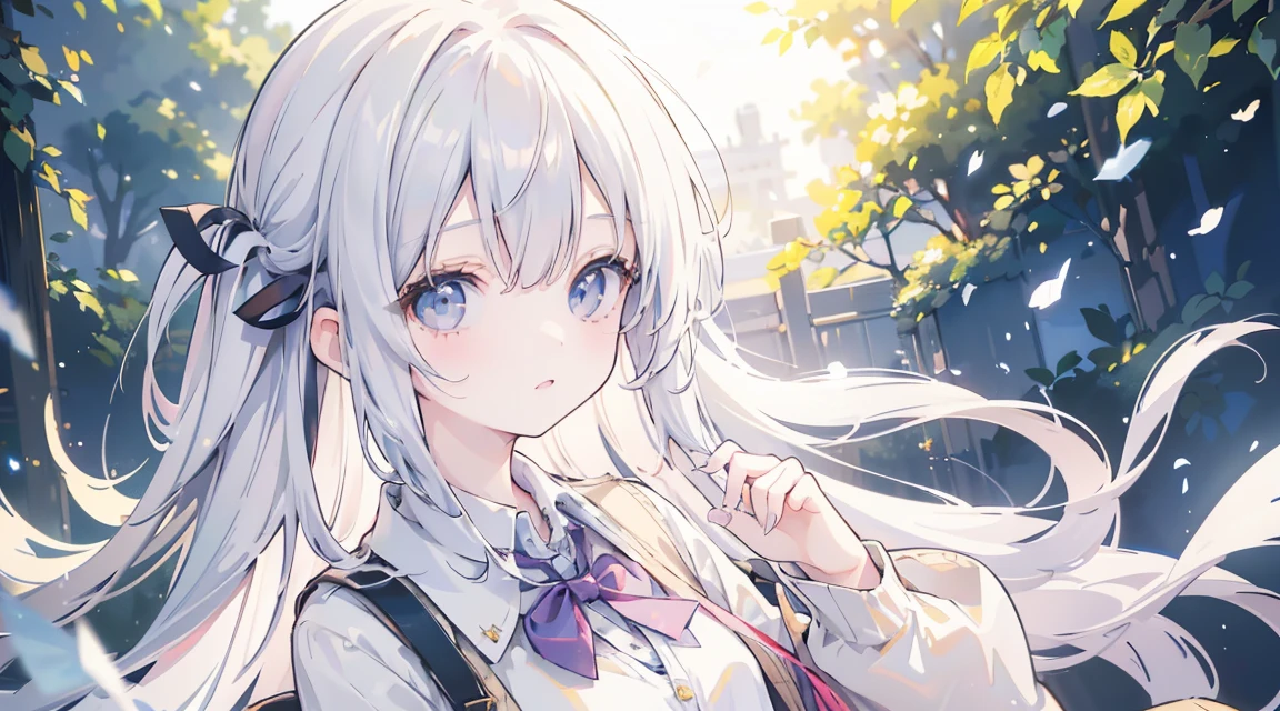 (Long Hair, bangs:1.2),(Wear a cardigan over a collared shirt:1.2),1 girl,Japanese,21 years old,(Small breasts:1.3),(Highest quality,masterpiece:1.3,超A high resolution,),(Ultra-detailed,Caustics),(Photorealistic:1.4,RAW shooting,)Ultra-Realistic Capture,Very detailed,High resolution 16K human skin close-up。 Natural skin texture、,Pores、、It needs to be detailed enough to be easily identifiable。 Skin should be even-toned and healthy looking。 Use natural light and colour, Sad expression, Looking at the camera, Perfect dynamic composition, Outdoor