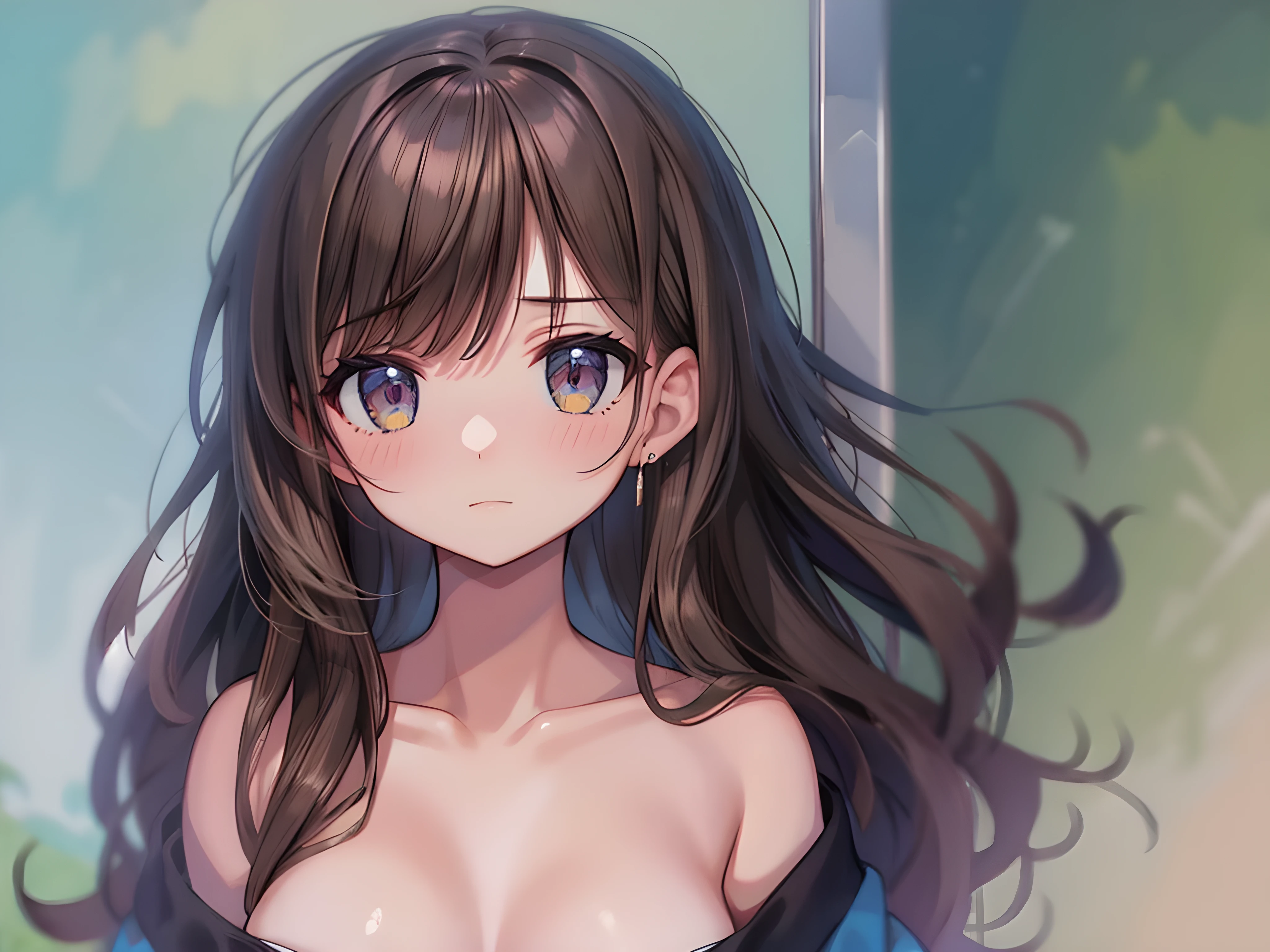 Watercolor, doodle style, illustration, cute girl, no clothes