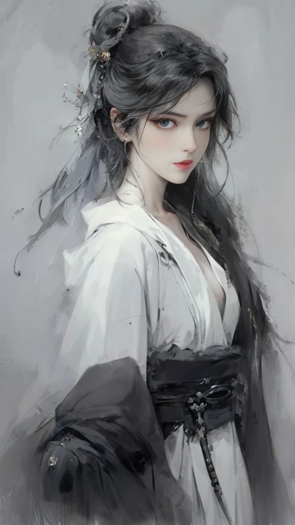 a close up of a woman with white hair and a white mask, beautiful character painting, guweiz, artwork in the style of guweiz, white haired deity, by Yang J, epic exquisite character art, stunning character art, by Fan Qi, by Wuzhun Shifan, guweiz on pixiv artstation