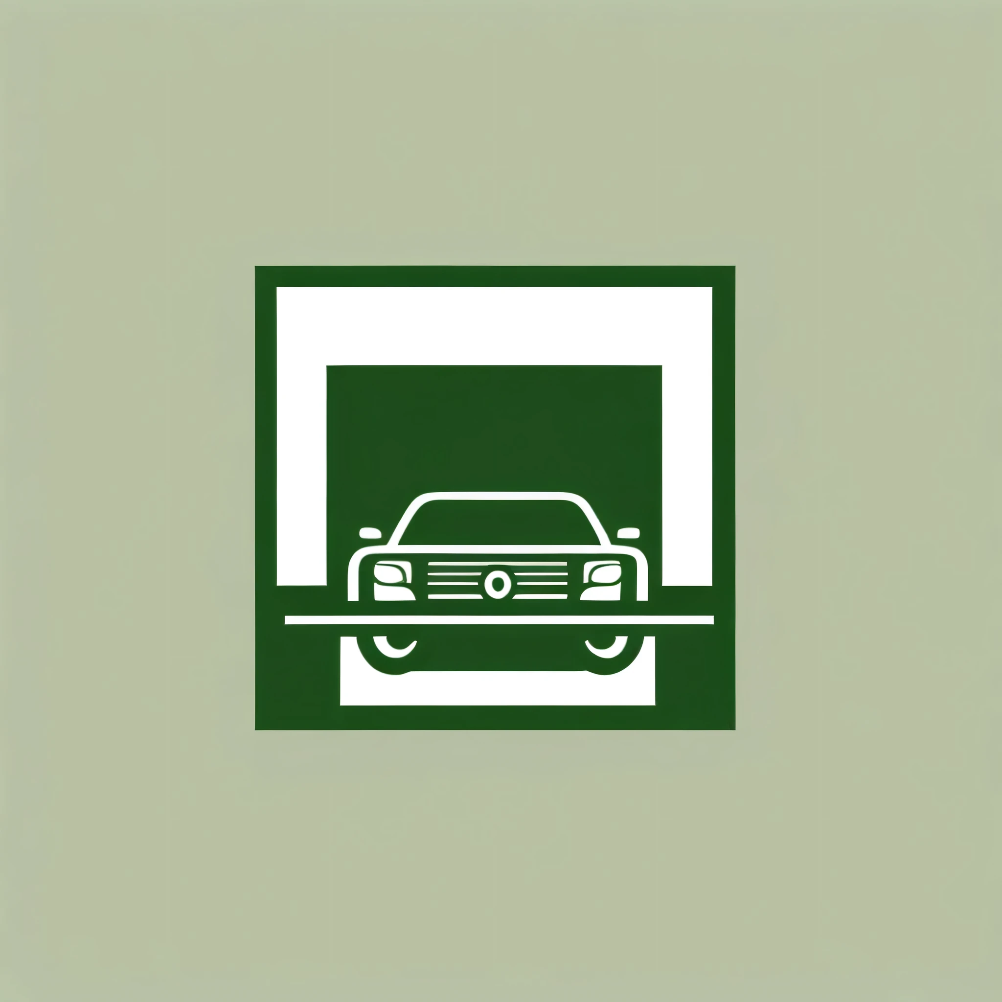 Stylish logo mark of a square garage sales company that houses cars in Japan
The logo features a fine garage that is very stylish and cool
Pretty cool
Stylish design
chic and modern design
The logo is mainly white and the pattern is moss green
White background