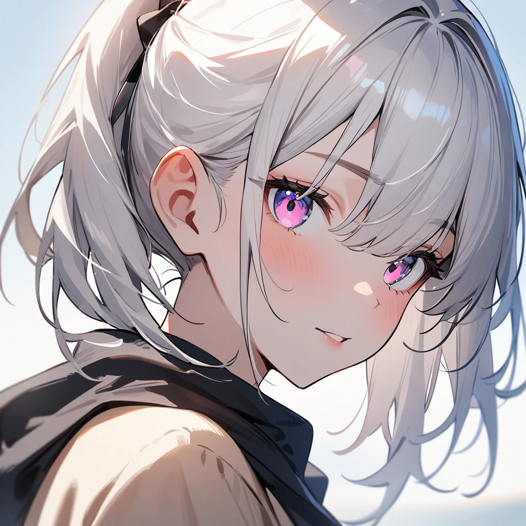 1 girl,Solo,High lightness,High Saturation,White hair,portrait,masterpiece,best quality,very aesthetic,absurdres