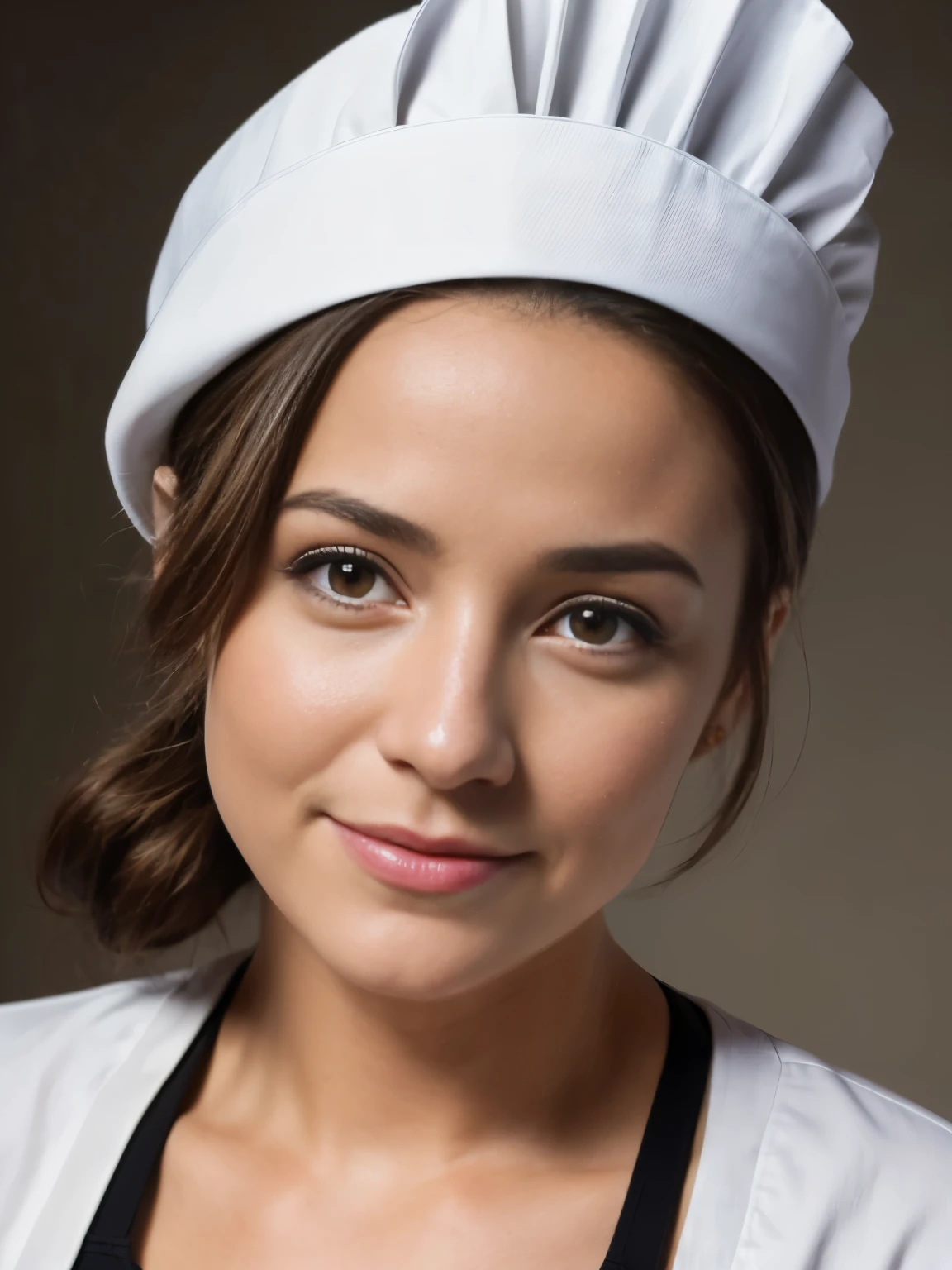 portrait photographique, âge 30 ans, visage parfait, Cheveux mi-longs, souriant de manière séduisante, (Texture de la peau:1.1), (visage très détaillé:1.1), (Chef de'ouvrages d'art), (Réaliste), ultra haute définition, 4k, ultra haute résolution, grain de film, Éclairage cinématographique, éclairage naturel, Image brute