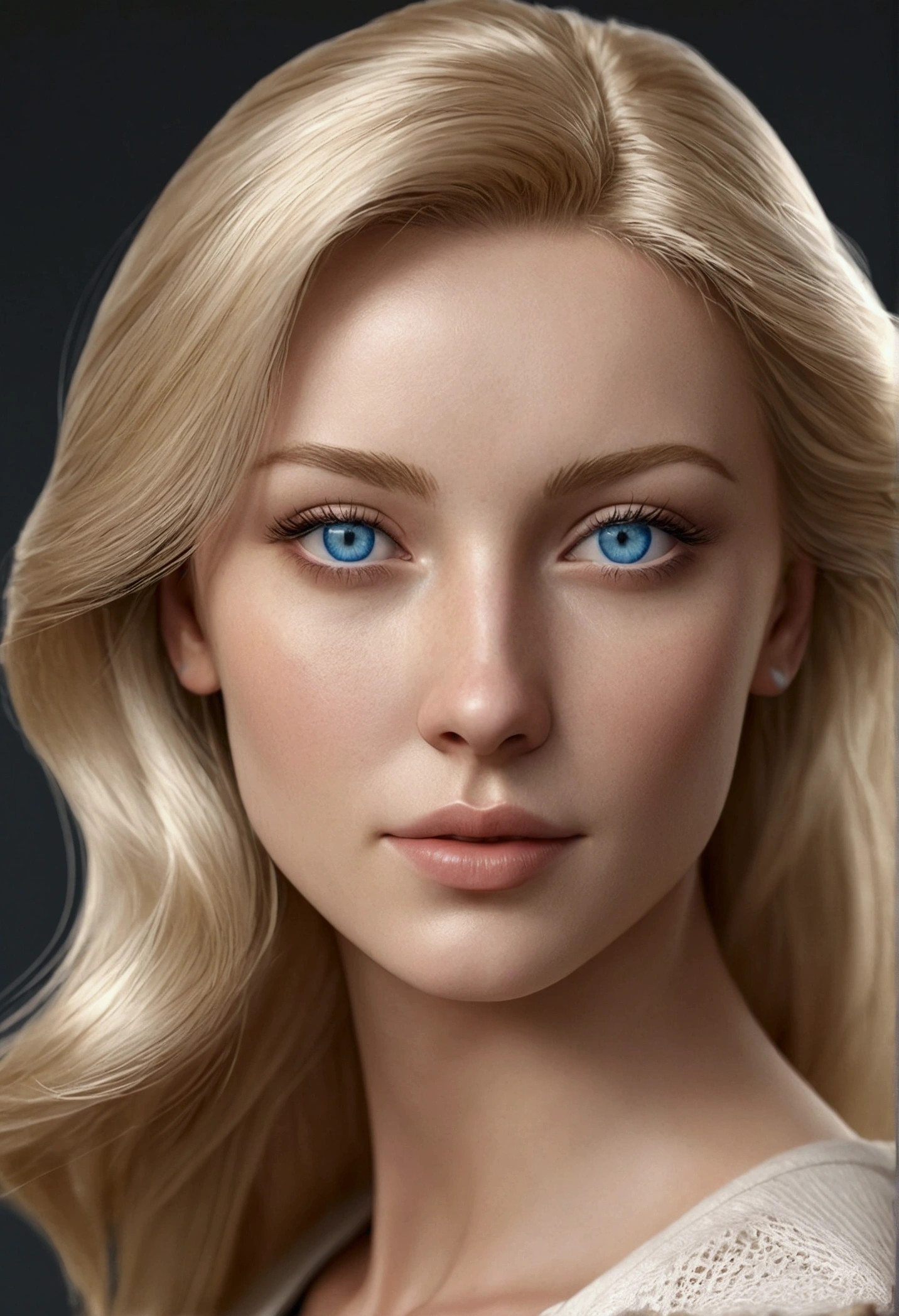 blonde woman blue eyes walking realistic real human