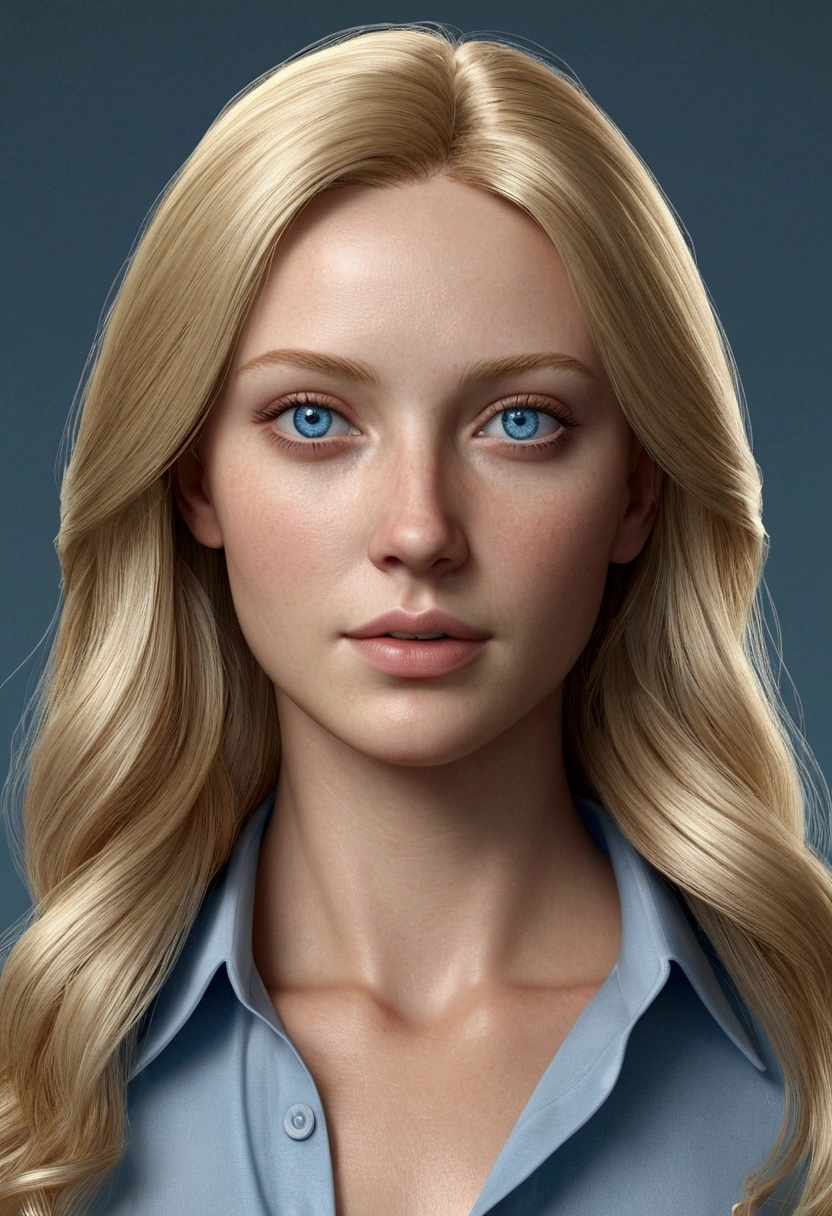 blonde woman blue eyes walking realistic real human