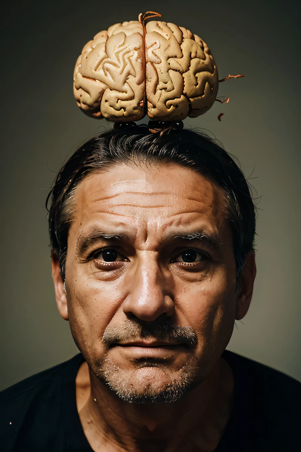 A middleaged man suffering from brain stroke