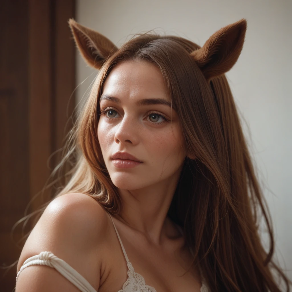 ((masterpiece, best quality)),((1girl)),horse ears, portrait,