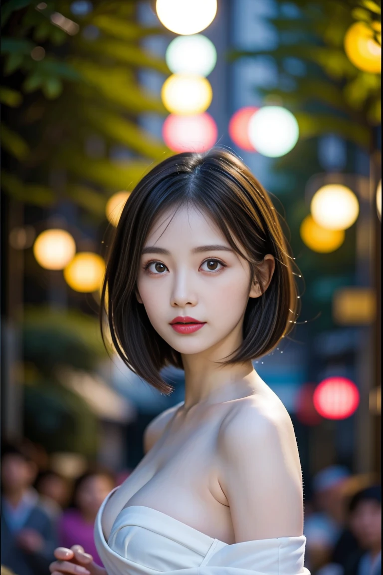 "Voluptuous Japanese traditional beauty, 27 years old, height 160cm, classic curves
(95-62-92 cm), full F-cup breasts, slender 62cm waist, ample 92cm hips, smooth pale
skin like white jade (RGB: 248, 245, 240), oval face with gentle features, soft
almond-shaped eyes (deep brown, RGB: 45, 30, 15) with single eyelids, small
straight nose, small mouth with naturally red lips (RGB: 212, 98, 95), long straight
black hair reaching lower back, currently in a loose bun with a few strands framing
face, no makeup showcasing natural beauty, wearing a light blue (RGB: 202, 225,
255) yukata with white cherry blossom pattern, yukata slightly open revealing
décolletage and a glimpse of thigh, red obi sash accentuating waist, relaxing in an
outdoor onsen (hot spring) surrounded by large rocks and Japanese maple trees,
steam rising from hot water, soft mood lighting from paper lanterns, night sky with full
moon visible, sensual but tasteful composition emphasizing natural beauty and
serenity, shot with Leica Q2 full-frame compact camera, 28mm f/1.7 Summilux lens,
ISO 3200, 1/30 sec, 47MP resolution, focus on serene expression and subtle skin
tones through steam--ar 3:4--q 2--s 900--v 6.0--style raw"