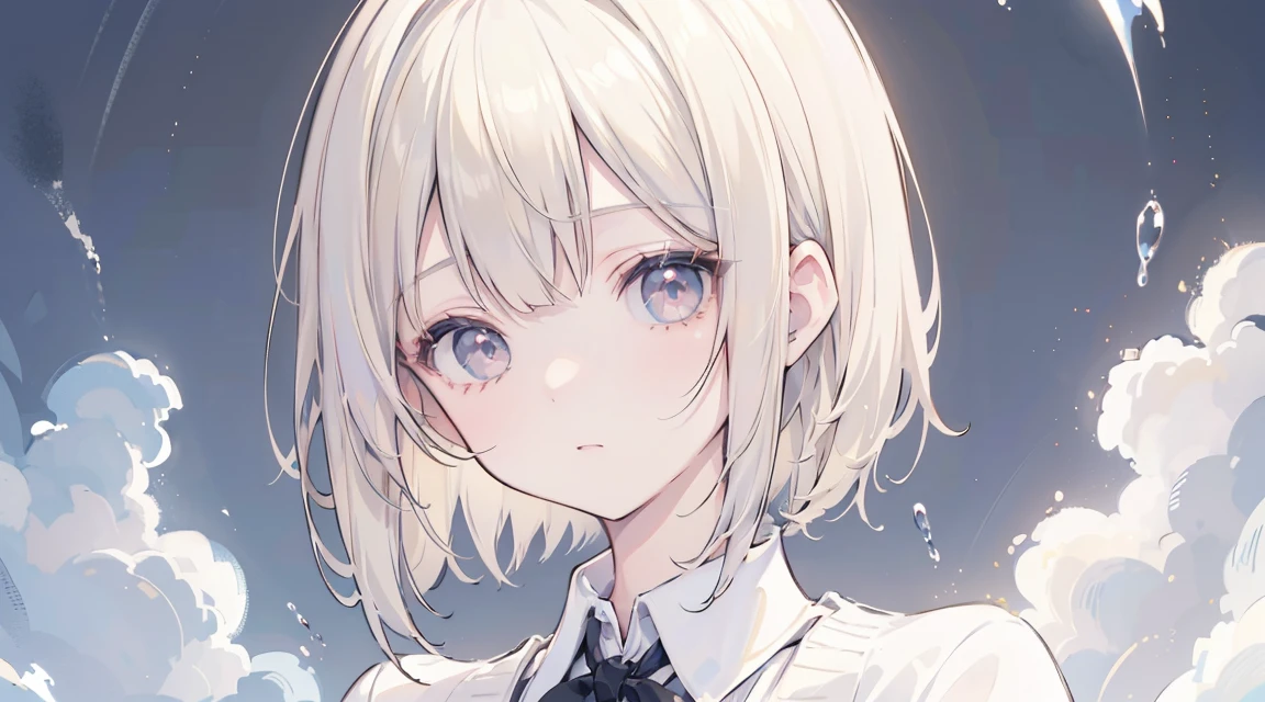 (Bob Cut Hair, Platinum Blonde Hair:1.2),(Wear a cardigan over a collared shirt:1.2),1 girl,Japanese,21 years old,(Small breasts:1.3),(Highest quality,masterpiece:1.3,超A high resolution,),(Ultra-detailed,Caustics),(Photorealistic:1.4,RAW shooting,)Ultra-Realistic Capture,Very detailed,High resolution 16K human skin close-up。 Natural skin texture、,Pores、、It needs to be detailed enough to be easily identifiable。 Skin should be even-toned and healthy looking。 Use natural light and colour, Sad expression, Looking at the camera, Perfect dynamic composition, Outdoor