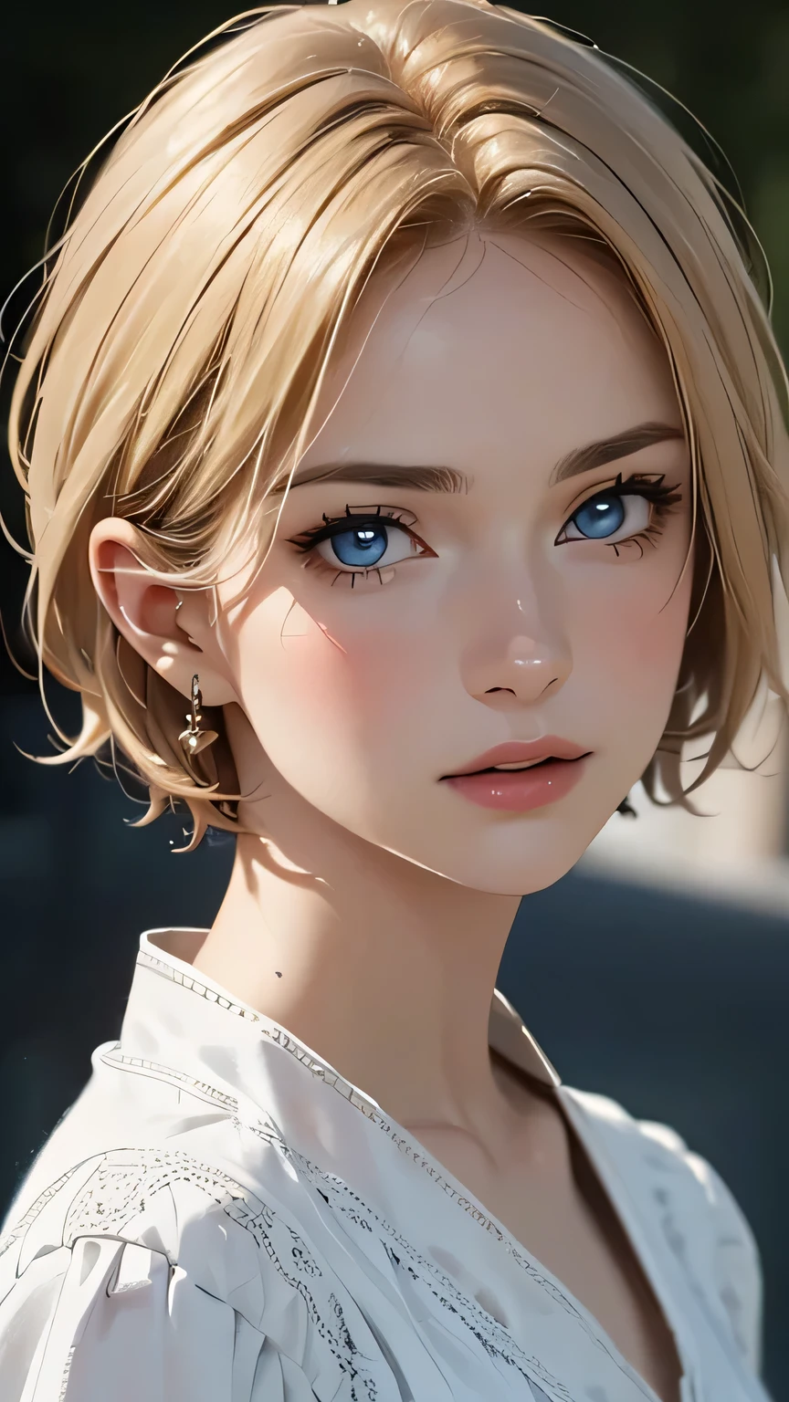 (highest quality,4k,8K,High resolution,masterpiece:1.2),Super detailed,realistic:1.37,portrait,blonde,blue eyes,white skin,medieval clothing,detailed facial features,beautiful lips,gorgeous eyes,A wonderful expression,retro style,soft lighting,Bright colors,short hair,break,cowboy shot,