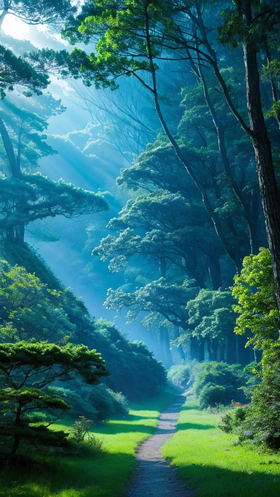 High resolution,Highest quality,Forest,countryside,Fantasy,Blue World
