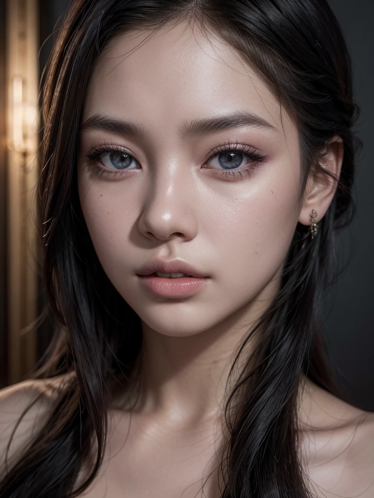 a intricate detailed portrait of Jennie from Blackpink, 1girl, beautiful detailed eyes, beautiful detailed lips, extremely detailed face, longeyelashes, glamorous elegant pose, high fashion, luxury jewelry, soft dramatic lighting, cinematic camera angle, dark moody color palette, high contrast, photorealistic, (best quality,4k,8k,highres,masterpiece:1.2),ultra-detailed,(realistic,photorealistic,photo-realistic:1.37)