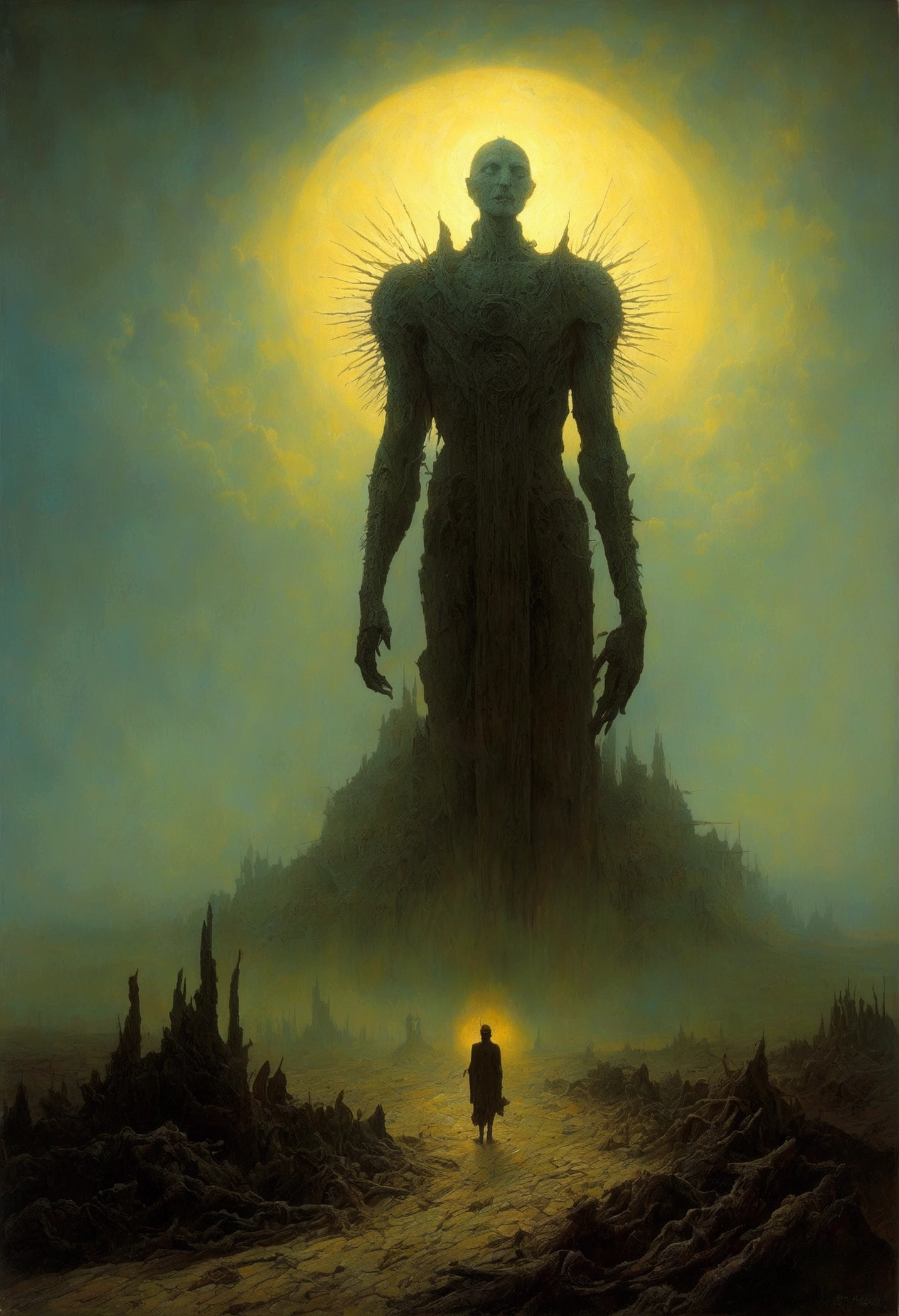 Mythical creatures, author：Zdzislaw Beksiński、Angels and Demons、Wasteland