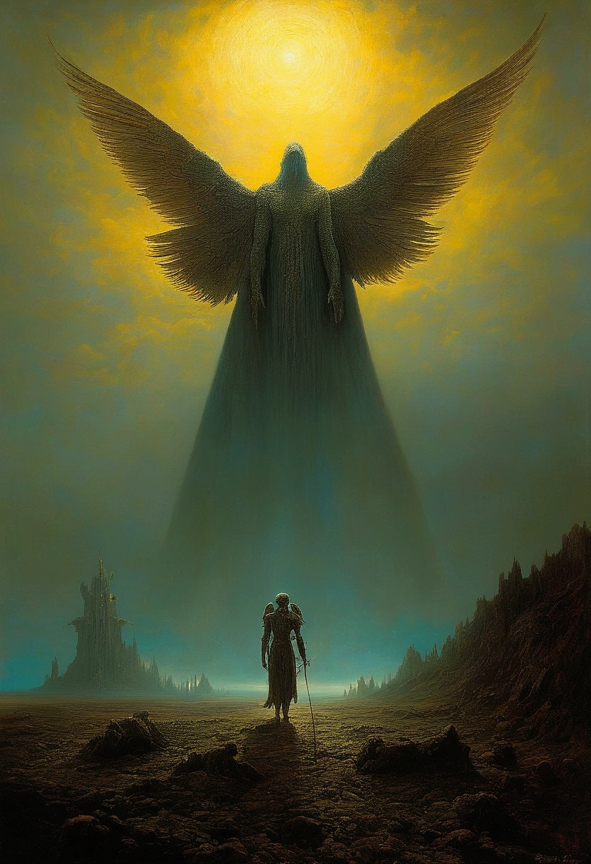 Mythical creatures, author：Zdzislaw Beksiński、Angels and Demons、Wasteland、Holy War