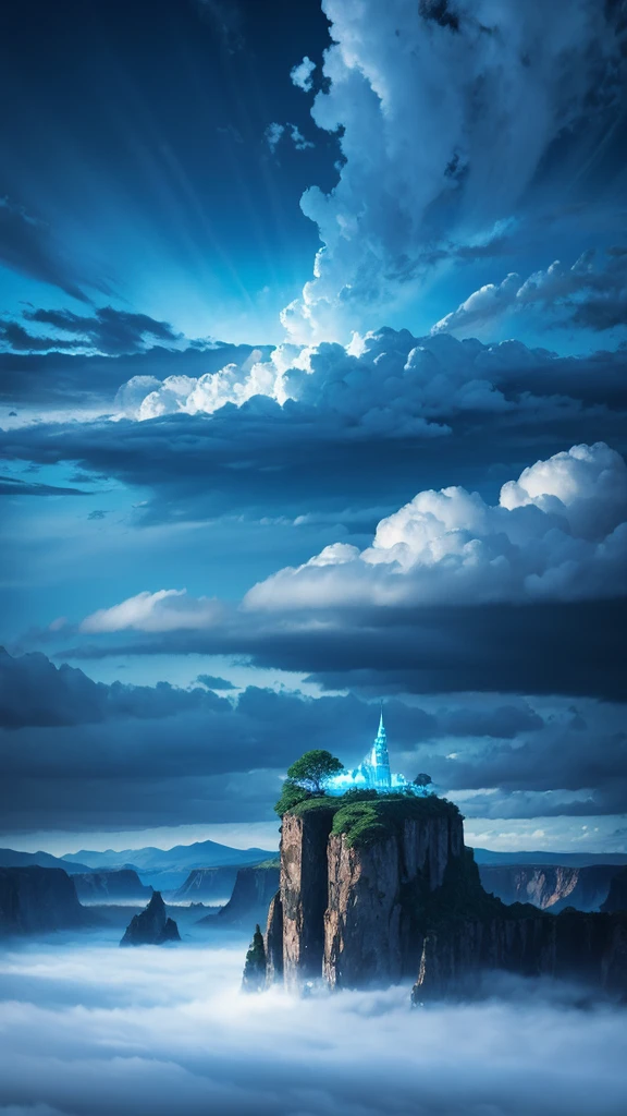 High resolution,Highest quality,Cumulonimbus,countryside,Fantasy,Blue World