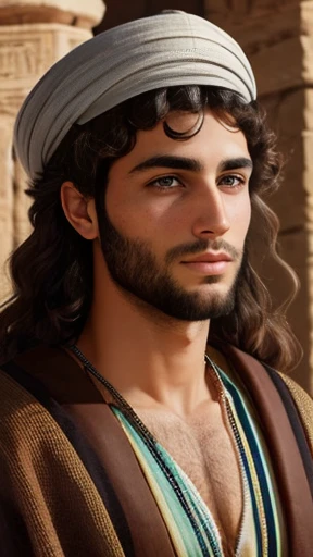 Young handsome ancient Jewish man . facefocus