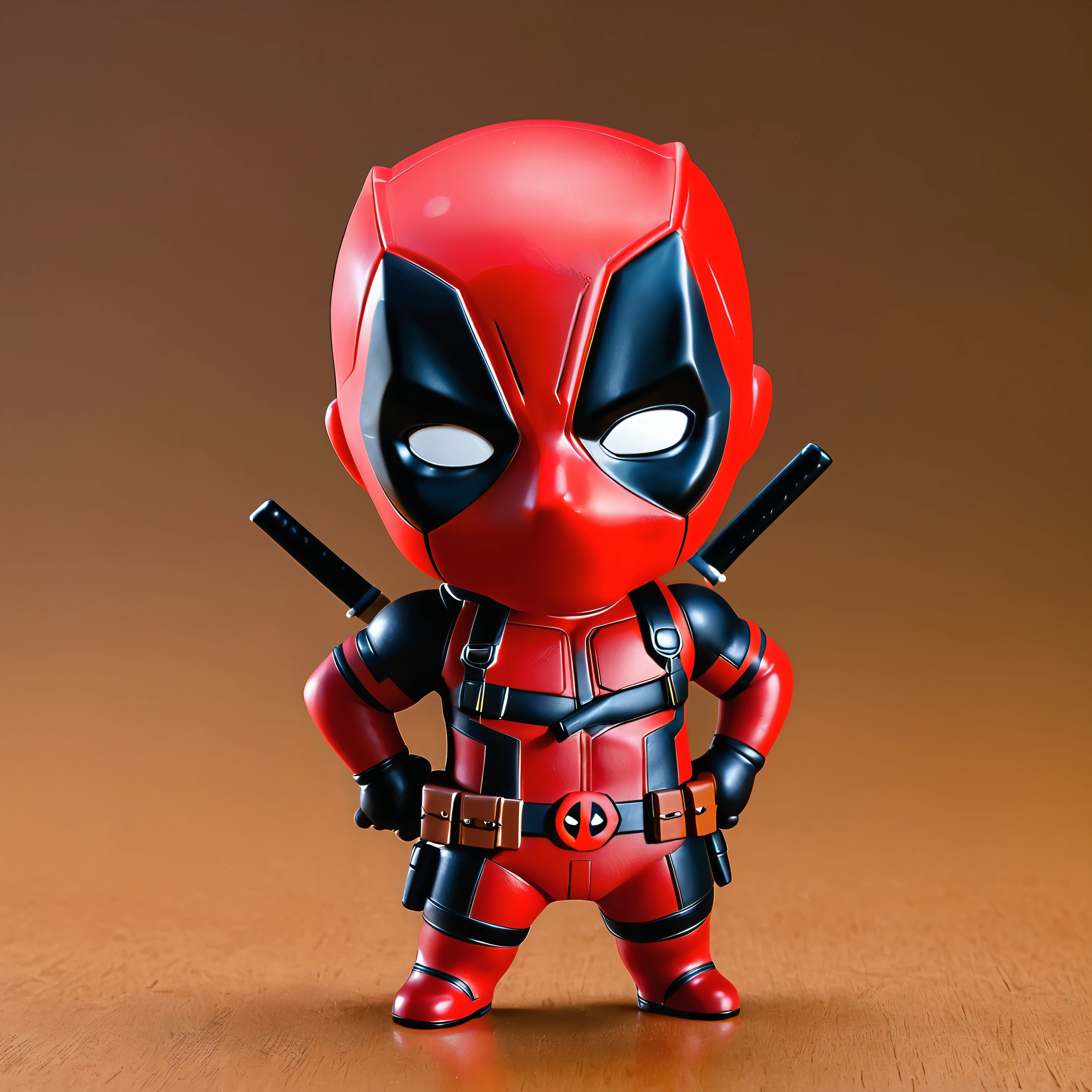 Deadpool, 1 hero, Chibi, cute, Deformation, Nendoroid, simple, (High Contrast, masterpiece:1.2),