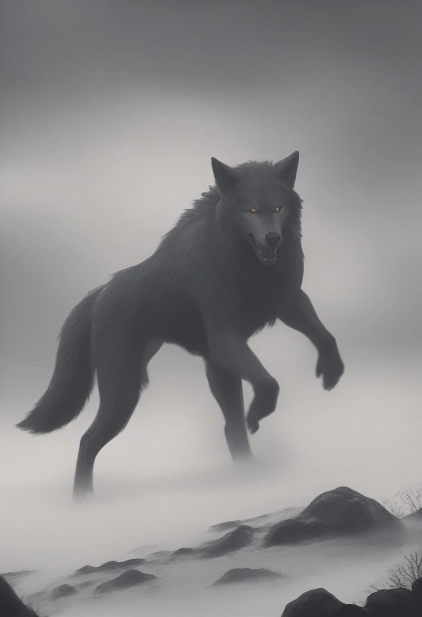 monster,wolf,The big one is about 5 meters.,Turn sideways,gloomy,brutal