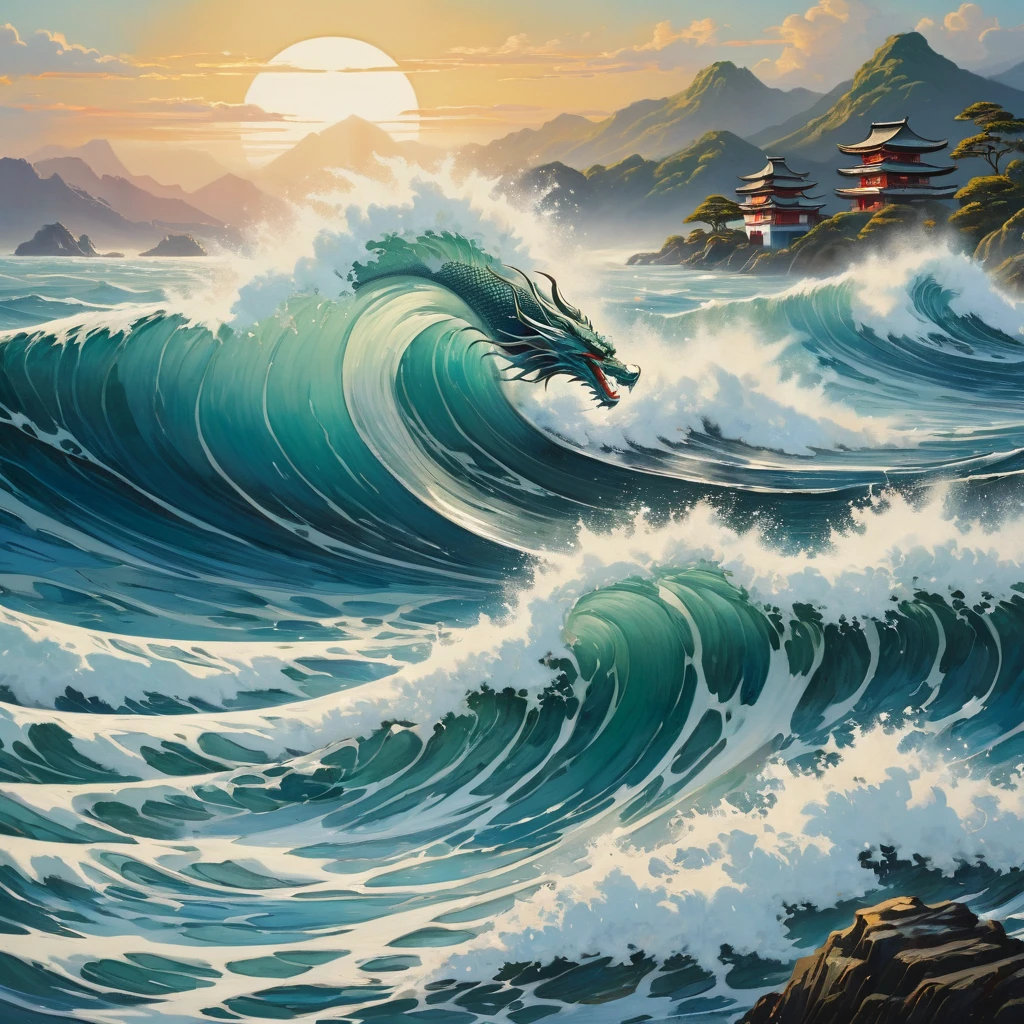 best quality,4k,highres,masterpiece:1.2,ultra-detailed,realistic:1.37,traditional Japanese art,ukiyo-e,carved patterns,(silver dragon-like wave),exquisite details,engraved lines,three-dimensional effect,meticulously crafted,majestic ocean waves,stunning ripple effect,graceful swells,captivating movement,dynamic energy,elegant curves,engaging interplay of light and shadow,impressive depth and dimension,expressive facial features,serene expressions,vibrant colors with subtle gradients,rich color palette,sublime color contrast,delicate brushwork,evocative atmosphere,tranquil and harmonious scene,sophisticated composition,symmetrical balance,thoughtful arrangement of elements,evoking a sense of tranquility and serenity,immersive viewing experience,captivating and mesmerizing artwork