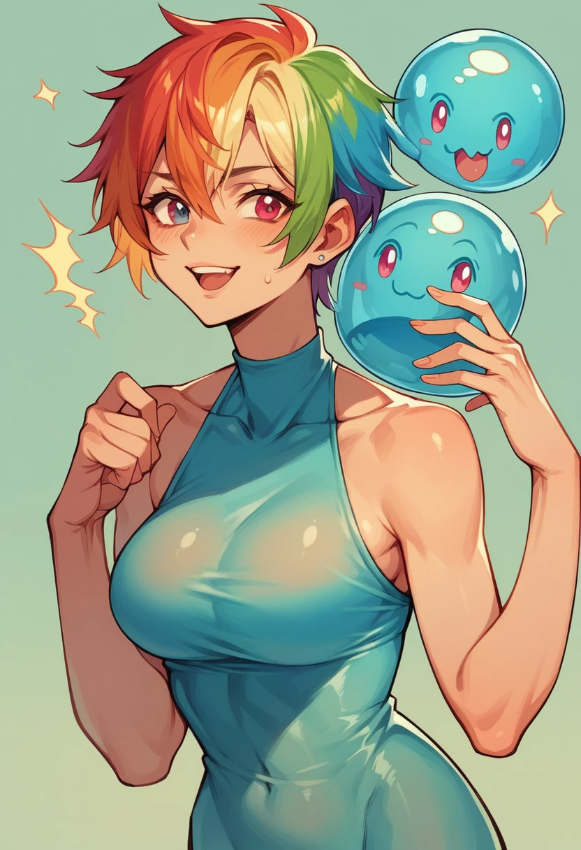Rainbow fantasy slime, human shape