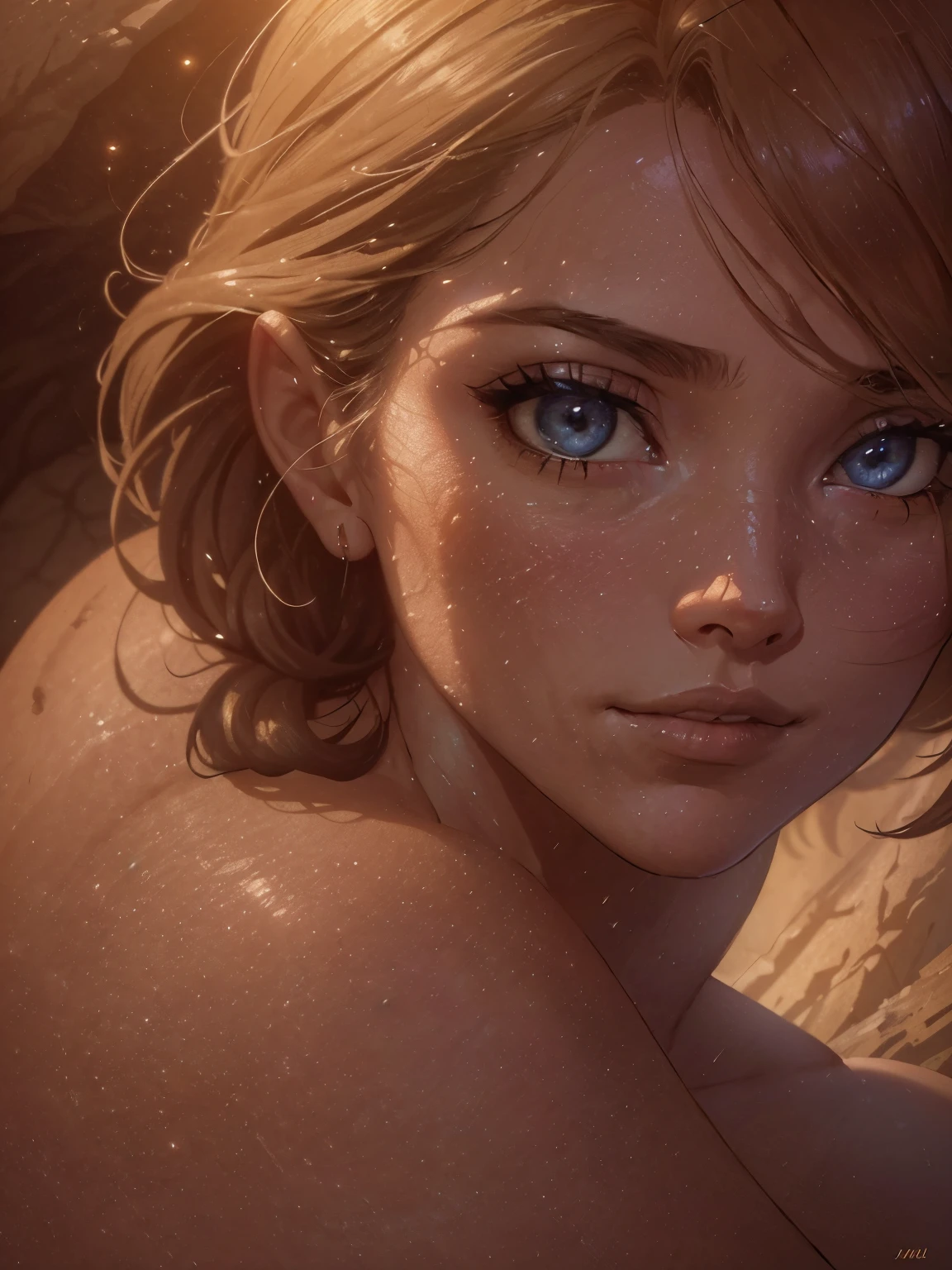 (masterpiece), best quality, expressive eyes, perfect face, masterpiece, best quality, photorealistic, beautiful, a cartoon cover drawing, 1 woman, adventurer exploring a cave with a torch in her hand, , cinematic lighting, illustration, high detailed, high resolution, soft texture, depth field, cowboy shot
