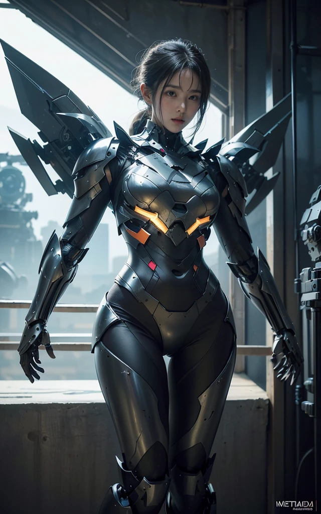 (masterpiece), (best quality), 8K ultra-high resolution, High-resolution details, 1 Girl, Solitary, beautiful girl, girl in Mechanical armor, Sci-fi cool armor, Extremely detailed armor, Futuristic, Surface light, Hard Lighting, Cool pose, Mecha, Mechanical, Standing, whole body, Sexy