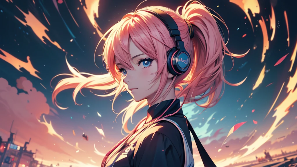 Woman wearing headphones, Anime Style 4 k, anime wallpaper 4k, anime wallpaper 4k, 4k anime wallpaper, anime art wallpaper 4k, anime art wallpaper 4k, Anime Style. 8k, Anime atmosphere, , Ultra HD Anime Wallpaper, Anime Art Wallpaper 8K, Anime Background,landscape、record、dj