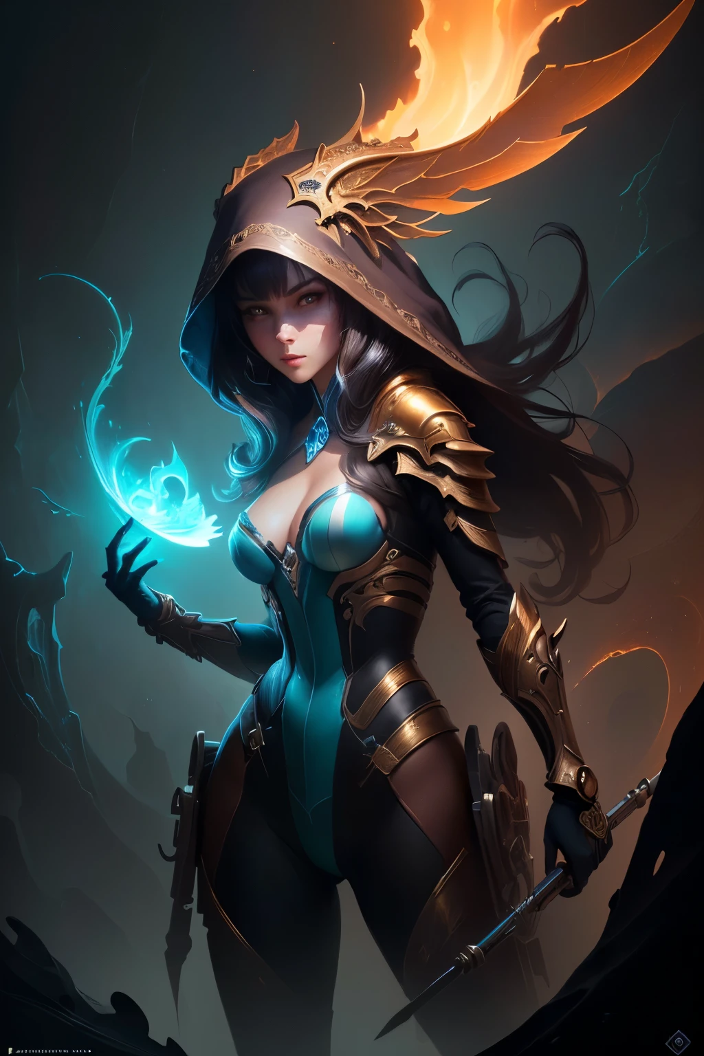 masterpiece, best quality, (extremely detailed CG unity 8k wallpaper), (best quality), (best illustration), (best shadow), absurdres, realistic lighting, (Abyss), beautiful detailed glow, art by PeterMohrBacher,