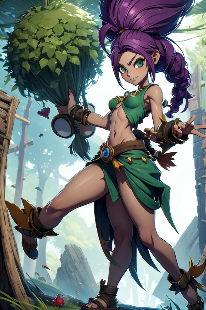 Rayman Legends style tree, character estilo art rayman legends, girl and boy, fully body, Giant Accessories,Giant Monster, sensuality