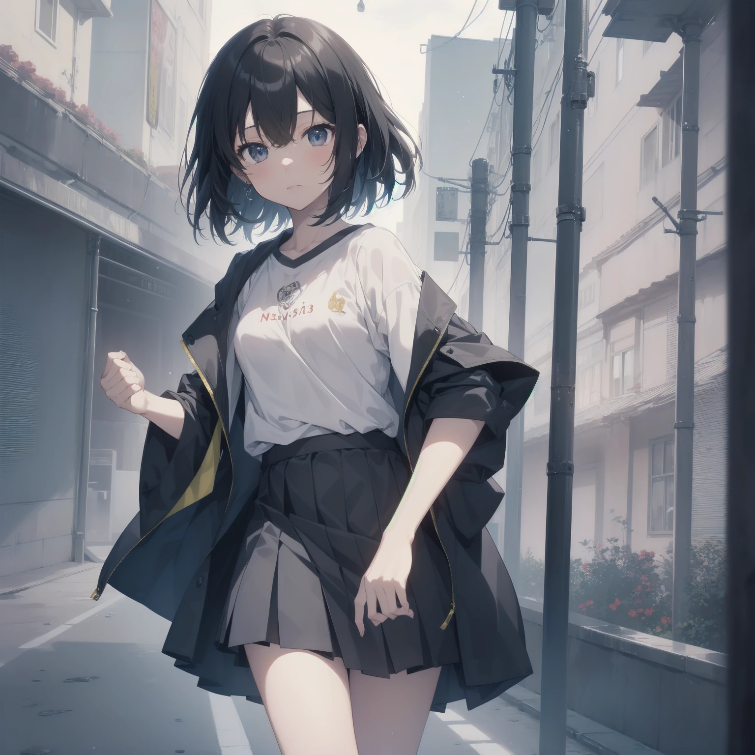 ultra-absurdres-Top quality by artist God, ultra-detailed, high resolution, anime moe artstyle, best anime 8k konachan wallpaper, pixiv contest winner, pool:2810, perfect anatomy,break, 1girl, (Please draw a girl walking sleepily to school alone. )break,(Solo,little female, 13-year-old:1.3),Full limbs, complete fingers,a junior high school student, (very short hair), short cut, flat chest, , small butt, small black eyes, beautiful detailed eyes, well-proportioned iris and pupils, expressive eyes, highres detailed hair, soft expression, salor school_uniform, sailor collar, serahuku, bow, pleated skirt,(Detailed Lighting), (Detailed background), in the School commute route. break,super detailed skin, Best cinematic lighting powered by famous artist, 8k,beauty illustration,photoshop_(medium),very aesthetic,break,((artist:zen_(kamuro) )), artist:clamp ,artist:carnelian ,artist:kantoku ,