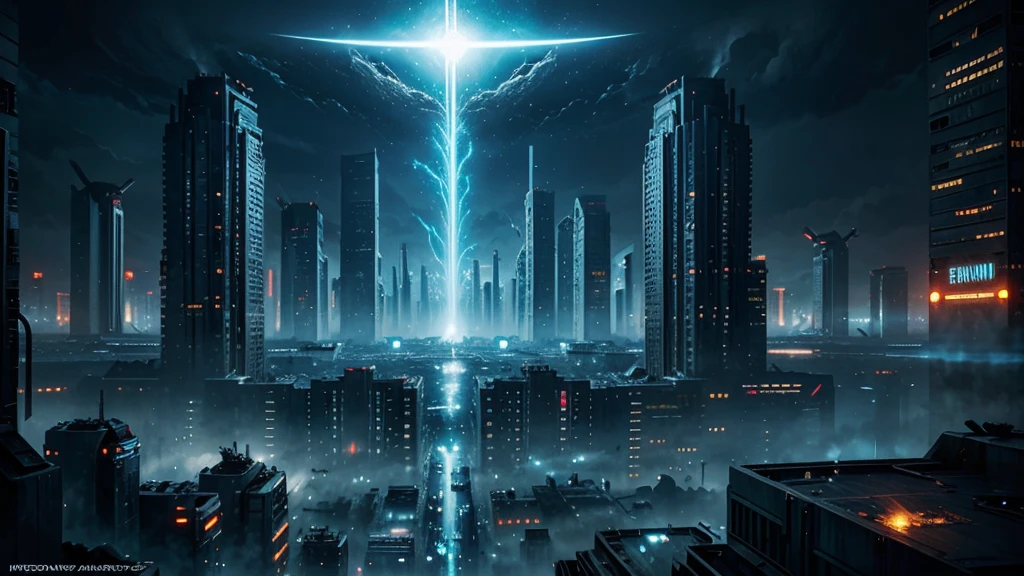 speedpaint, Elemental, mysterious sci-fi metropolis beyond the end of reality
